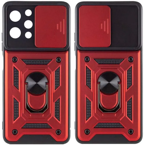 Чехол Ummi Camshield Serge Ring для Xiaomi Redmi 12 / Poco M6 Pro 5G — Красный — фото 1