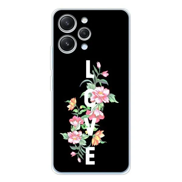 Чехол с принтом «Цветы LOVE» для Xiaomi Redmi 12 Чехол с принтом «Цветы LOVE» для Xiaomi Redmi 12