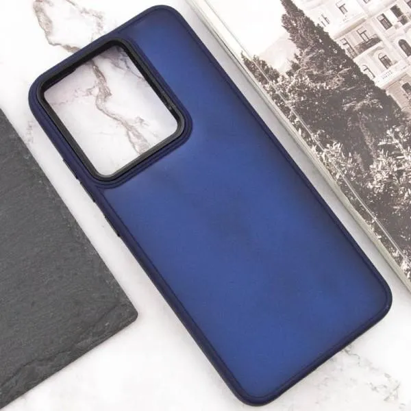 Чехол TPU+PC Lyon Frosted для Xiaomi Redmi 12C — Темно-синий — фото 4 Чехол TPU+PC Lyon Frosted для Xiaomi Redmi 12C — Темно-синий — фото 4