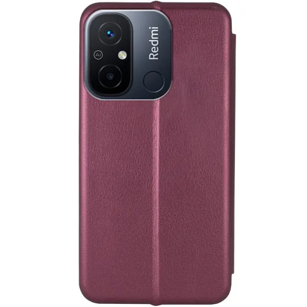 Шкіряний чохол-книжка Classy для Xiaomi Redmi 12C — Бордовий — фото 2