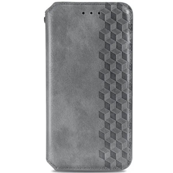 Кожаный чехол-книжка GETMAN Cubic (PU) для Xiaomi Redmi 12C — Серый — фото 1