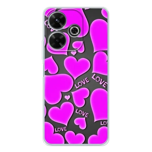 Чехол с принтом «Pink hearts» для Xiaomi Redmi 13 Чехол с принтом «Pink hearts» для Xiaomi Redmi 13