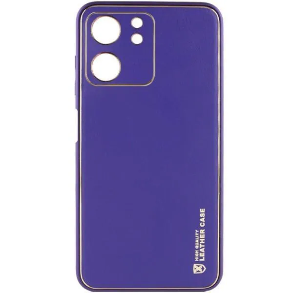 Кожаный чехол Xshield для Xiaomi Redmi 13C / Poco C65 — Фиолетовый — фото 3