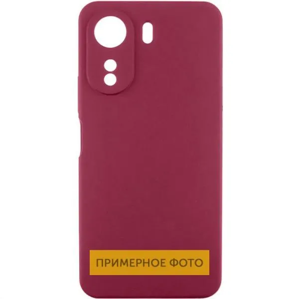 Чехол TPU GETMAN Liquid Silk Full Camera для Xiaomi Redmi 13C / Poco C65 — Бордовый