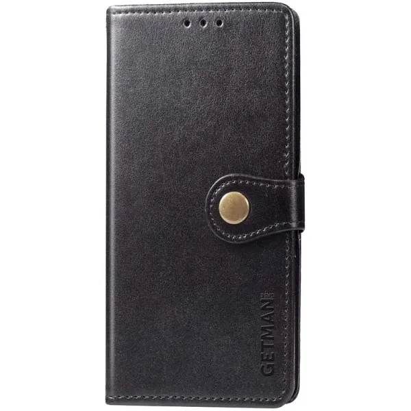 Кожаный чехол-книжка GETMAN Gallant (PU) для Xiaomi Redmi 13C / Poco C65 — Черный — фото 1