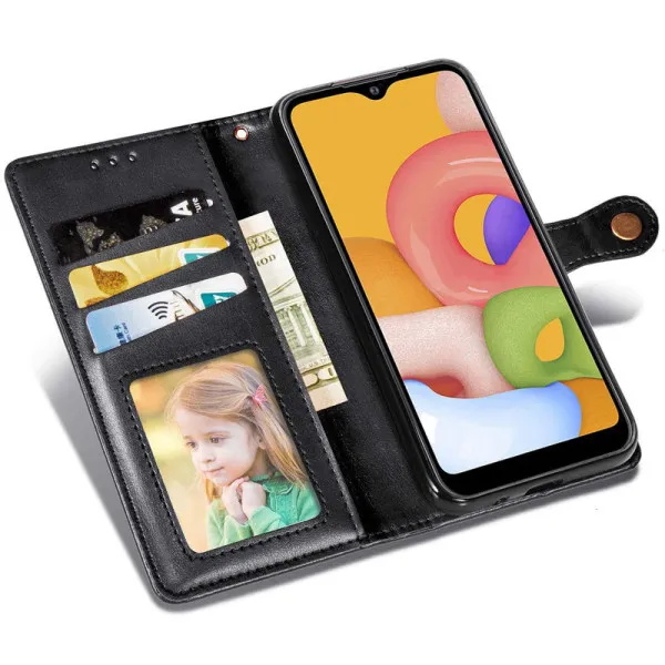 Кожаный чехол-книжка GETMAN Gallant (PU) для Xiaomi Redmi 13C / Poco C65 — Черный — фото 2