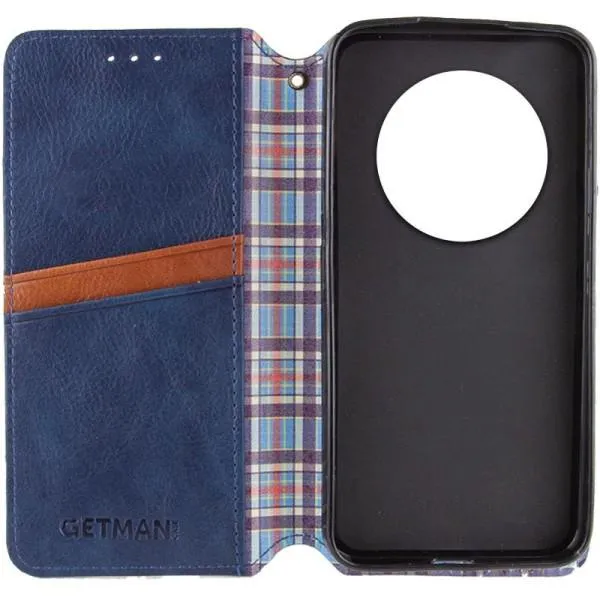 Кожаный чехол-книжка GETMAN Cubic (PU) для Xiaomi Redmi 14C / Poco C75 — Синий — фото 4 Кожаный чехол-книжка GETMAN Cubic (PU) для Xiaomi Redmi 14C / Poco C75 — Синий — фото 4