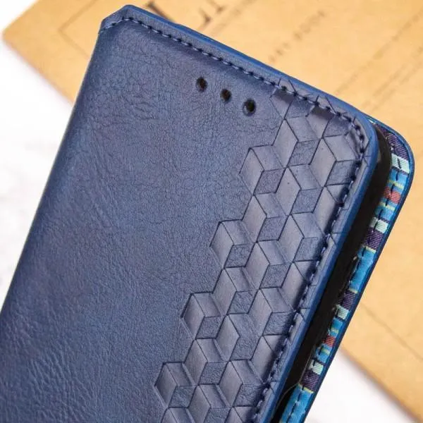 Кожаный чехол-книжка GETMAN Cubic (PU) для Xiaomi Redmi 14C / Poco C75 — Синий — фото 5 Кожаный чехол-книжка GETMAN Cubic (PU) для Xiaomi Redmi 14C / Poco C75 — Синий — фото 5