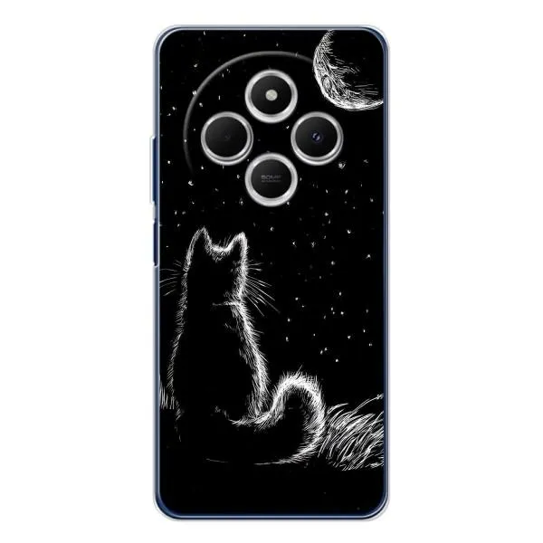 Чехол с принтом «Котик и луна» для Xiaomi Redmi 14R 5G