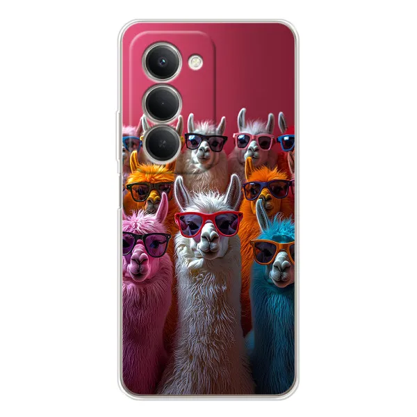 Чехол с принтом «Ламы в очках» для Xiaomi Redmi 15 5G Чехол с принтом «Ламы в очках» для Xiaomi Redmi 15 5G