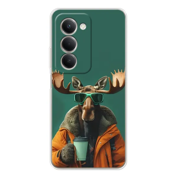 Чехол с принтом «Лось с кофе» для Xiaomi Redmi 15 5G Чехол с принтом «Лось с кофе» для Xiaomi Redmi 15 5G