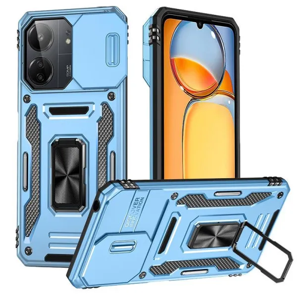 Ударопрочный чехол Camshield Army Ring для Xiaomi Redmi 15 (EU) — Голубой Ударопрочный чехол Camshield Army Ring для Xiaomi Redmi 15 (EU) — Голубой