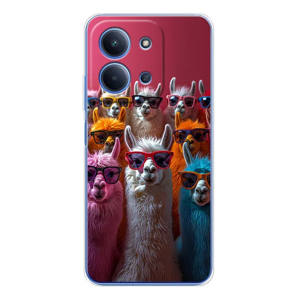 Чехол с принтом «Ламы в очках» для Xiaomi Redmi 15C 5g Чехол с принтом «Ламы в очках» для Xiaomi Redmi 15C 5g