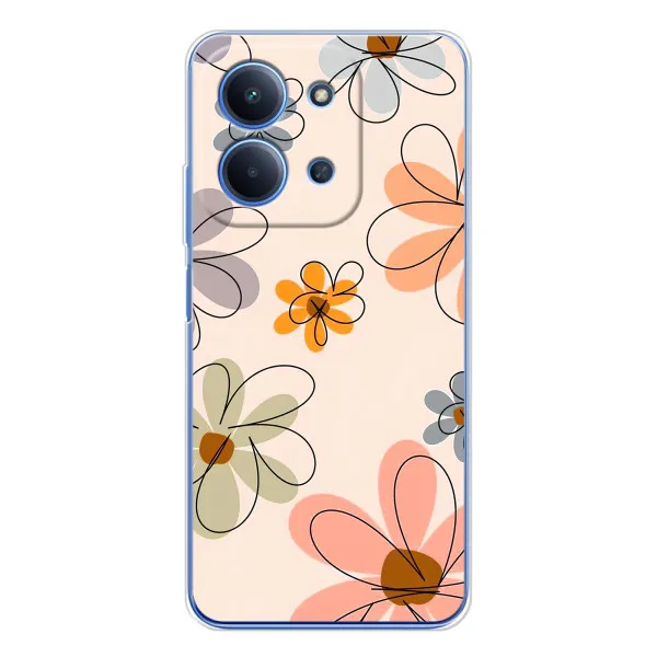 Чехол с принтом «Разноцветные цветы» для Xiaomi Redmi 15C