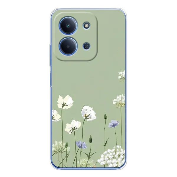 Чехол с принтом «Цветы на зеленом» для Xiaomi Redmi 15C