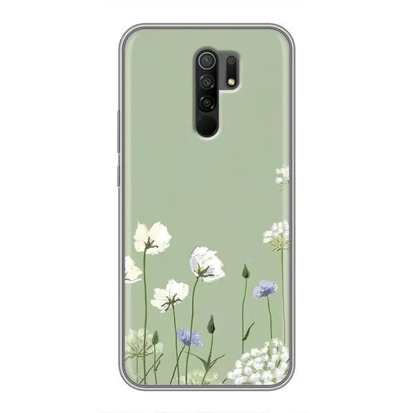 Чохол з принтом «Квіти на зеленому» для Xiaomi Redmi 9