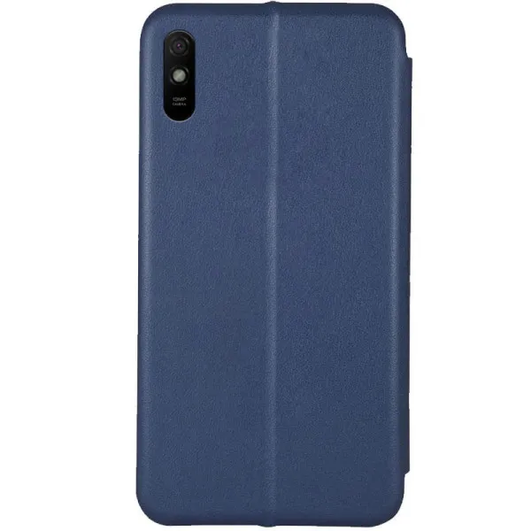 Кожаный чехол-книжка Classy для Xiaomi Redmi 9A — Темно-синий — фото 3