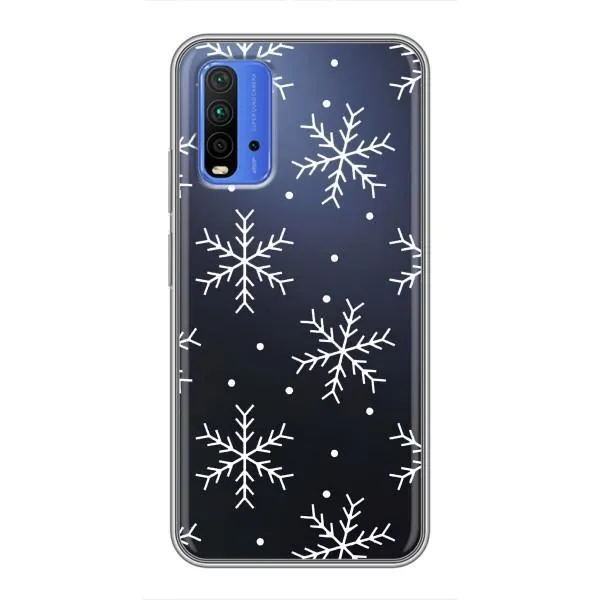 Чехол с принтом «Белые снежинки» для Xiaomi Redmi 9T Чехол с принтом «Белые снежинки» для Xiaomi Redmi 9T