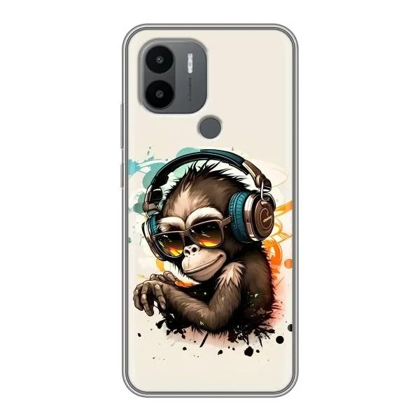 Чехол с принтом «Макака в наушниках» для Xiaomi Redmi A1 Plus