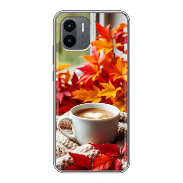 Чехол с принтом «Кофе и листья» для Xiaomi Redmi A2 Чехол с принтом «Кофе и листья» для Xiaomi Redmi A2
