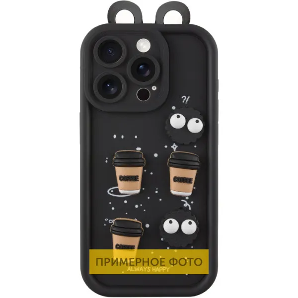 Чехол TPU Toys Case with Ears для Xiaomi Redmi A3 — Черный — фото 1 Чехол TPU Toys Case with Ears для Xiaomi Redmi A3 — Черный — фото 1