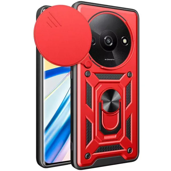 Чехол Ummi Camshield Serge Ring для Xiaomi Redmi A3 / A3x — Красный — фото 1 Чехол Ummi Camshield Serge Ring для Xiaomi Redmi A3 / A3x — Красный — фото 1