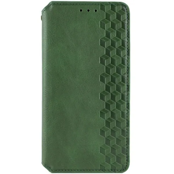 Кожаный чехол-книжка GETMAN Cubic (PU) для Xiaomi Redmi A5 / Poco C71 — Зеленый — фото 1 Кожаный чехол-книжка GETMAN Cubic (PU) для Xiaomi Redmi A5 / Poco C71 — Зеленый — фото 1