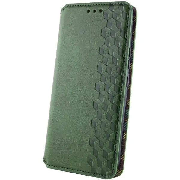 Кожаный чехол-книжка GETMAN Cubic (PU) для Xiaomi Redmi A5 / Poco C71 — Зеленый — фото 2 Кожаный чехол-книжка GETMAN Cubic (PU) для Xiaomi Redmi A5 / Poco C71 — Зеленый — фото 2