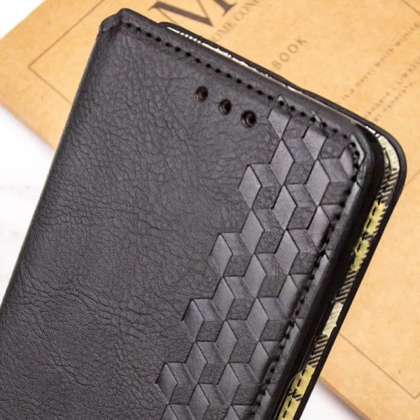 Кожаный чехол-книжка GETMAN Cubic (PU) для Xiaomi Redmi A5 / Poco C71 — Черный — фото 4