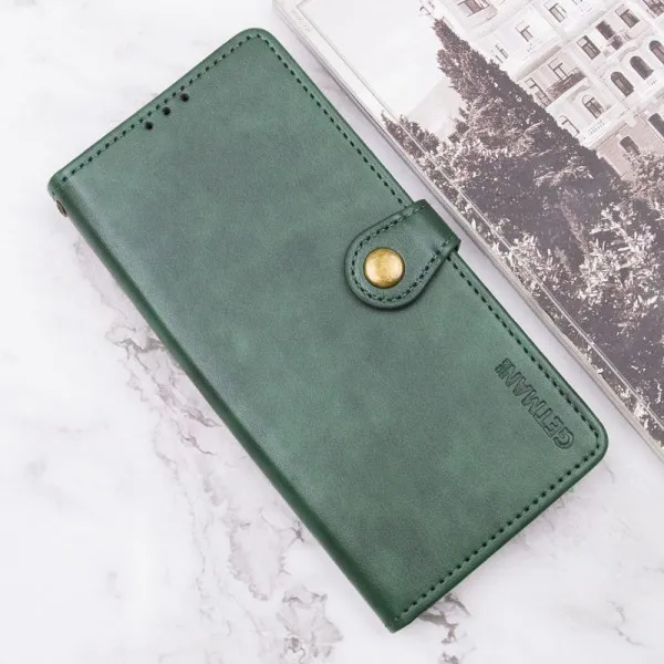 Кожаный чехол-книжка GETMAN Gallant (PU) для Xiaomi Redmi A5 / Poco C71 — Зеленый — фото 4