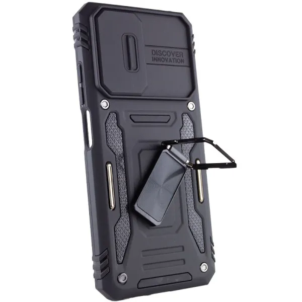 Ударопрочный чехол Camshield Army Ring для Xiaomi Redmi A7 Pro 4G / Poco C81 / C81 Pro — Черный — фото 3
