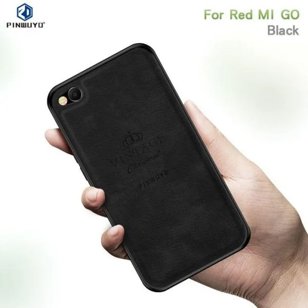 Чехол Leather Glass для Xiaomi Redmi Go — Черный — фото 2