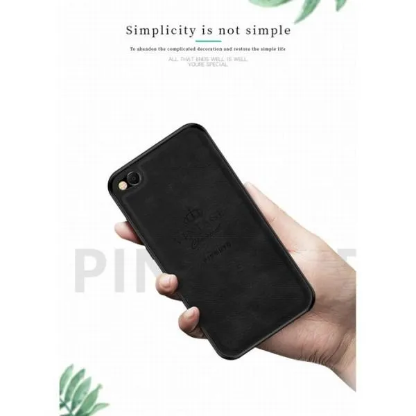 Чехол Leather Glass для Xiaomi Redmi Go — Черный — фото 5