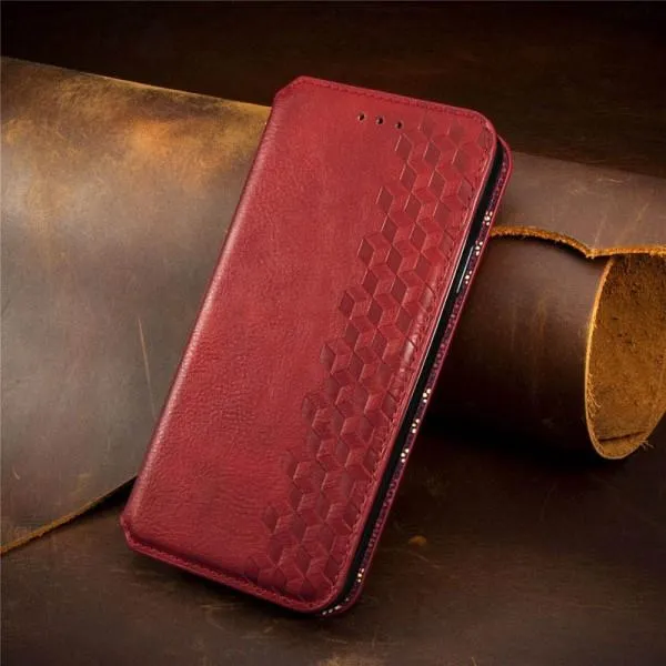 Кожаный чехол-книжка GETMAN Cubic (PU) для Xiaomi Redmi Note 10 Pro / 10 Pro Max — Красный — фото 5