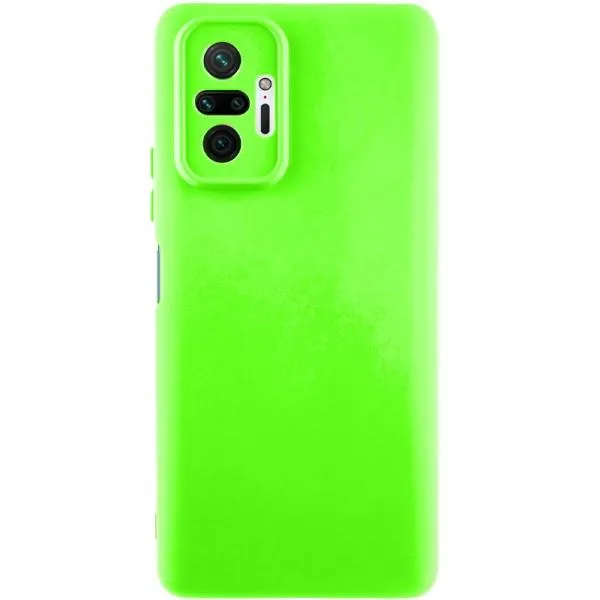 Чехол TPU GETMAN Liquid Silk Full Camera для Xiaomi Redmi Note 10 Pro / 10 Pro Max — Салатовый