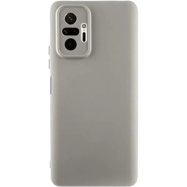 Чехол TPU GETMAN Liquid Silk Full Camera для Xiaomi Redmi Note 10 Pro / 10 Pro Max — Серый