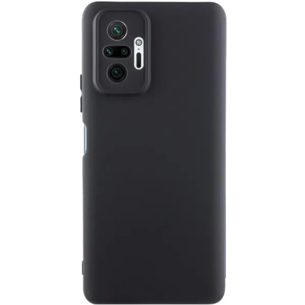 Чехол TPU GETMAN Liquid Silk Full Camera для Xiaomi Redmi Note 10 Pro / 10 Pro Max — Черный — фото 1