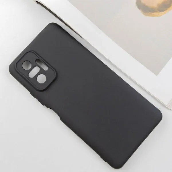 Чехол TPU GETMAN Liquid Silk Full Camera для Xiaomi Redmi Note 10 Pro / 10 Pro Max — Черный — фото 2