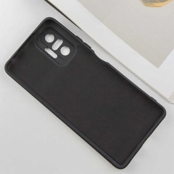 Чехол TPU GETMAN Liquid Silk Full Camera для Xiaomi Redmi Note 10 Pro / 10 Pro Max — Черный — фото 4