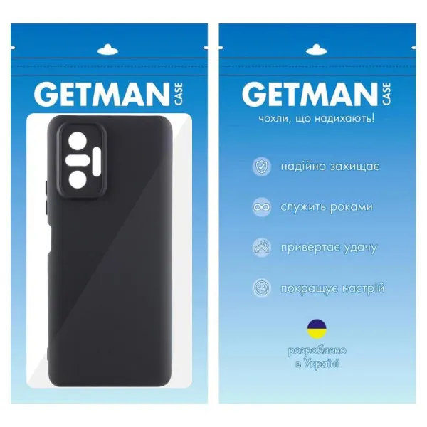 Чехол TPU GETMAN Liquid Silk Full Camera для Xiaomi Redmi Note 10 Pro / 10 Pro Max — Черный — фото 5