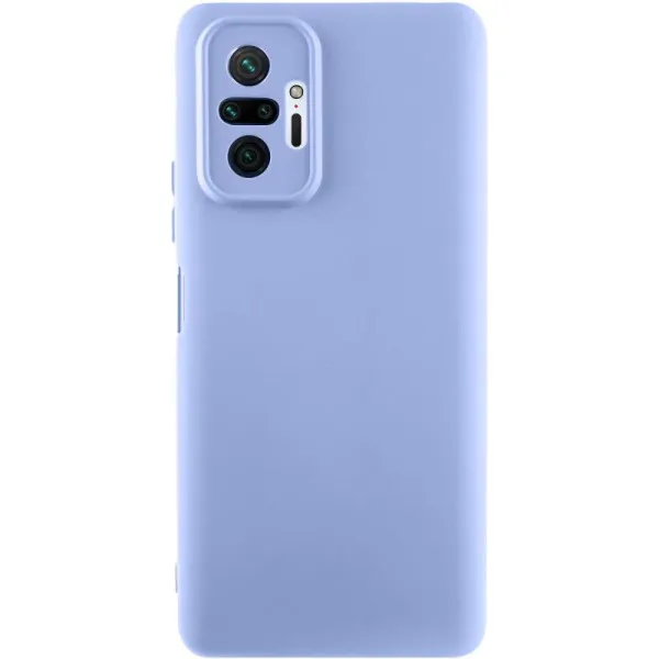 Чехол TPU GETMAN Liquid Silk Full Camera для Xiaomi Redmi Note 10 Pro / 10 Pro Max — Сиреневый
