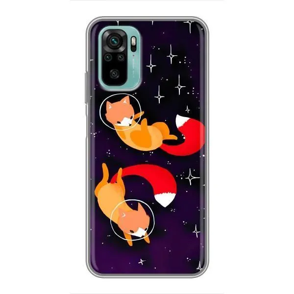 Чехол с принтом «Лисички космонавты» для Xiaomi Redmi Note 10 Чехол с принтом «Лисички космонавты» для Xiaomi Redmi Note 10