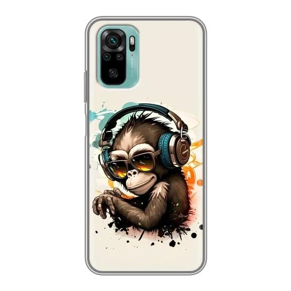 Чехол с принтом «Макака в наушниках» для Xiaomi Redmi Note 10 Чехол с принтом «Макака в наушниках» для Xiaomi Redmi Note 10