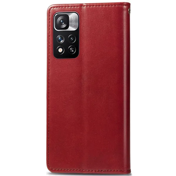 Кожаный чехол-книжка GETMAN Gallant (PU) для Xiaomi Redmi Note 11 Pro 4G/5G / 12 Pro 4G — Красный — фото 5