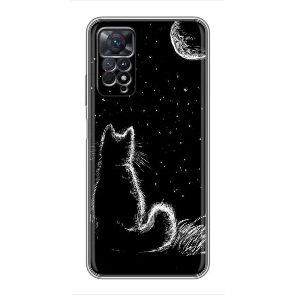 Чехол с принтом «Котик и луна» для Xiaomi Redmi Note 11 Pro Чехол с принтом «Котик и луна» для Xiaomi Redmi Note 11 Pro
