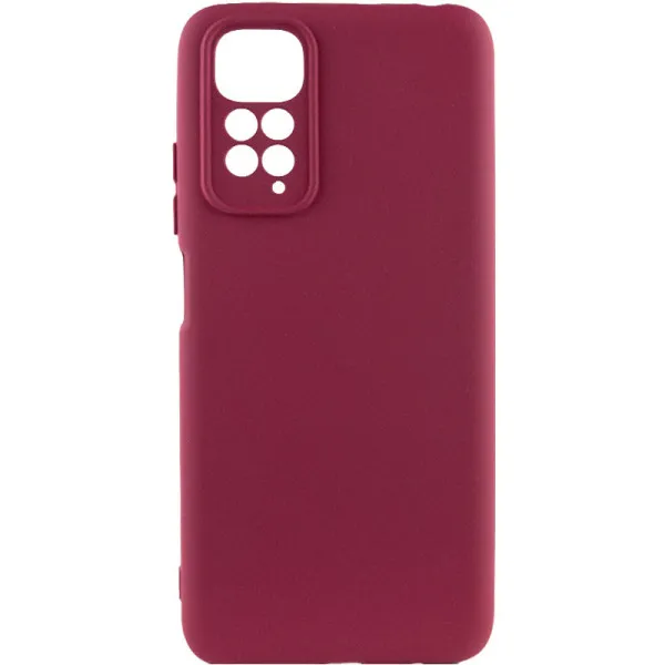 Чехол Silicone Cover Lakshmi Full Camera (AAA) для Xiaomi Redmi Note 11 (Global) / Note 11S — Бордовый — фото 1