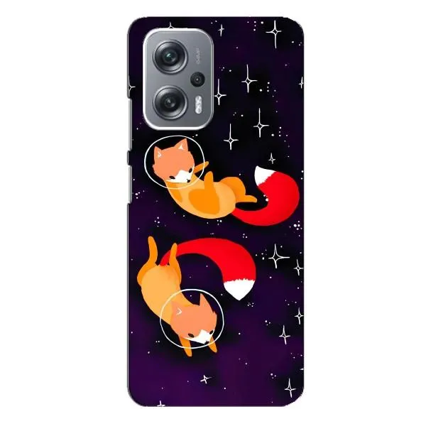 Чехол с принтом «Лисички космонавты» для Xiaomi Redmi Note 12 Pro (5g)