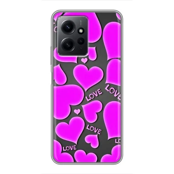 Чехол с принтом «Pink hearts» для Xiaomi Redmi Note 12 Чехол с принтом «Pink hearts» для Xiaomi Redmi Note 12