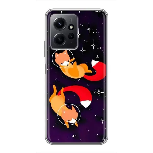 Чехол с принтом «Лисички космонавты» для Xiaomi Redmi Note 12 Чехол с принтом «Лисички космонавты» для Xiaomi Redmi Note 12