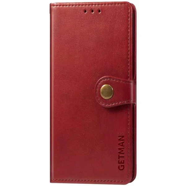 Кожаный чехол-книжка GETMAN Gallant (PU) для Xiaomi Redmi Note 12S — Красный — фото 1